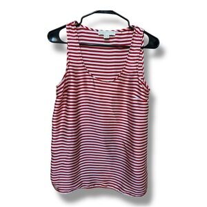 Red and White Striped Women's Tank Top By Michael Kors Size M